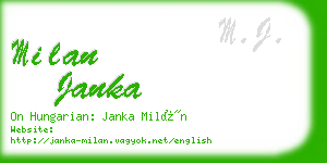 milan janka business card